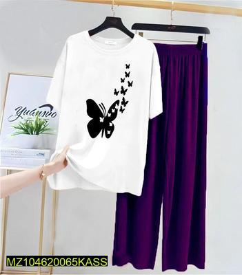 2 Pcs Women's Stitched Cotton Jersey Printed Night Suit