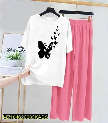 2 Pcs Women's Stitched Cotton Jersey Printed Night Suit