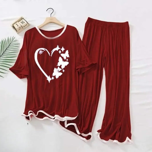 Stylish Women's Printed Night Suit - 2 Pcs